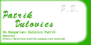 patrik dulovics business card